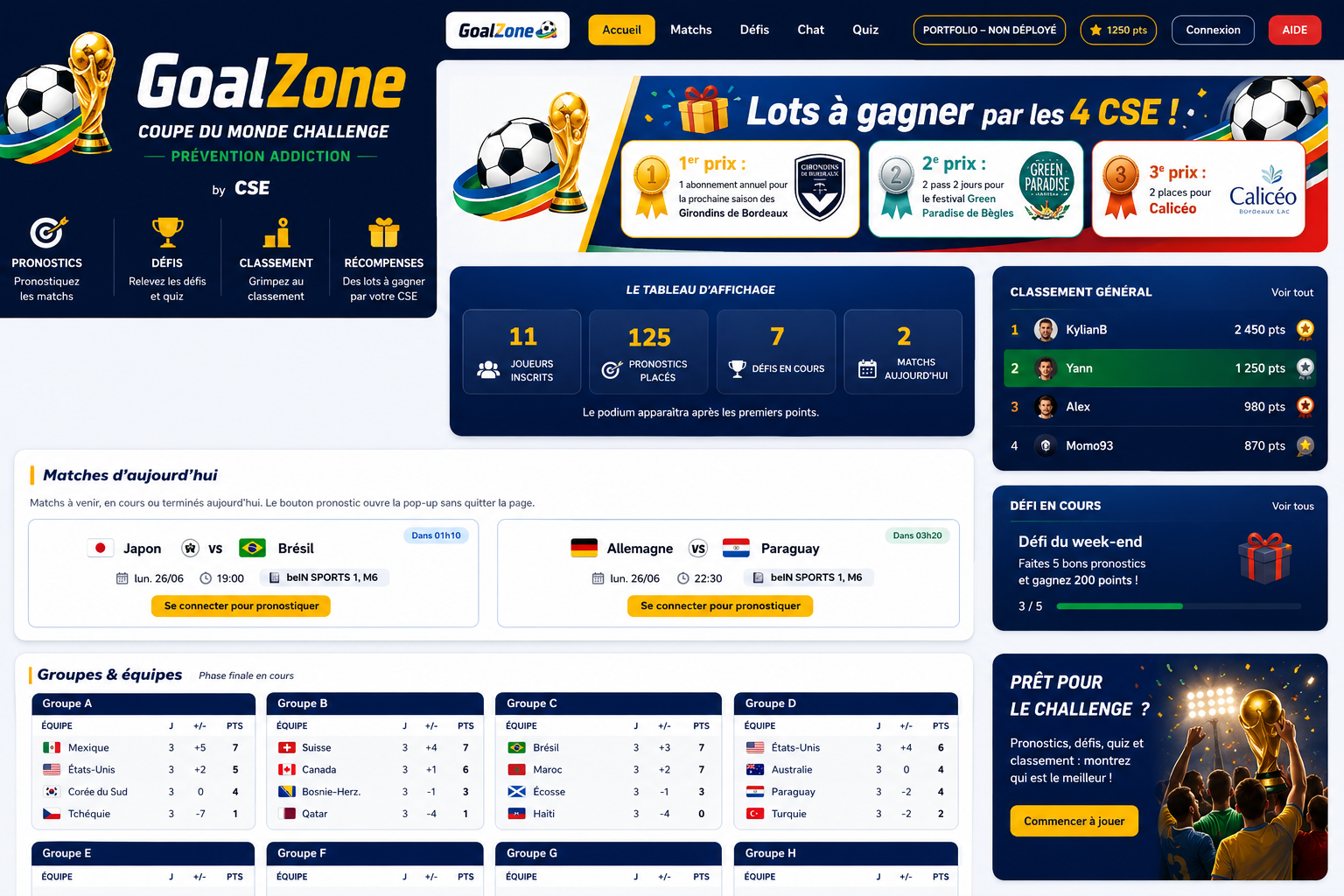 GoalZone mockup